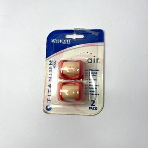 Westcott Red Trimair Replacement‎ Blades 2 Pack Titanium Bonded 15169 NIP